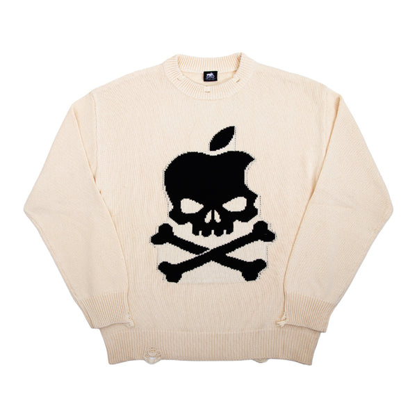 Skull Knit Sweater White